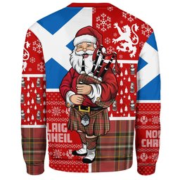ScotsTee Shop Scottish Gillespie Weathered Clan Badge Tartan Ugly Christmas Knitted Sweater Scotland Christmas Santa