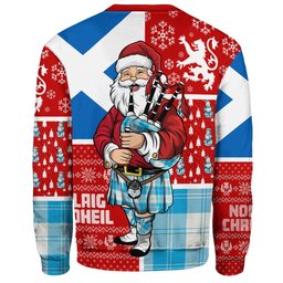 ScotsTee Shop Scottish Erskine Blue Clan Badge Tartan Ugly Christmas Knitted Sweater Scotland Christmas Santa