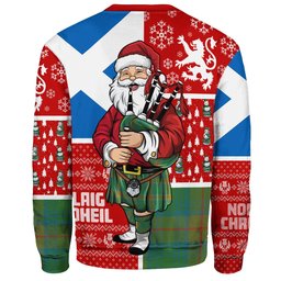 ScotsTee Shop Scottish Cranston Ancient Clan Badge Tartan Ugly Christmas Knitted Sweater Scotland Christmas Santa
