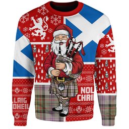 ScotsTee Shop Scottish Firth of Tay (Gillies Dress) Weathered Clan Badge Tartan Ugly Christmas Knitted Sweater Scotland Christmas Santa