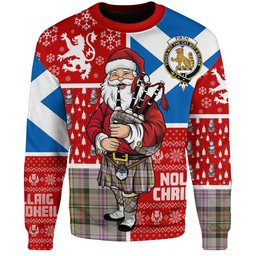 ScotsTee Shop Scottish Firth of Tay (Gillies Dress) Weathered Clan Badge Tartan Ugly Christmas Knitted Sweater Scotland Christmas Santa