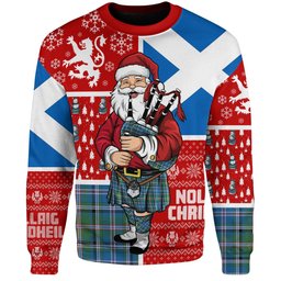 ScotsTee Shop Scottish Couper (Coupar) Ancient Clan Badge Tartan Ugly Christmas Knitted Sweater Scotland Christmas Santa