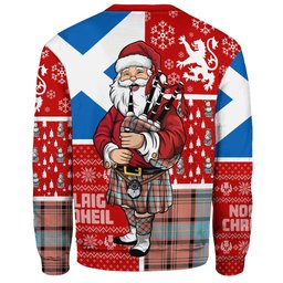 ScotsTee Shop Scottish Haney Dress Ancient Clan Badge Tartan Ugly Christmas Knitted Sweater Scotland Christmas Santa