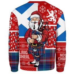 ScotsTee Shop Scottish Glenn Modern Clan Badge Tartan Ugly Christmas Knitted Sweater Scotland Christmas Santa