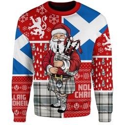 ScotsTee Shop Scottish Haney Weathered Clan Badge Tartan Ugly Christmas Knitted Sweater Scotland Christmas Santa