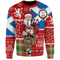 ScotsTee Shop Scottish Gibson (Gibbs) Ancient Clan Badge Tartan Ugly Christmas Knitted Sweater Scotland Christmas Santa