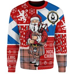 ScotsTee Shop Scottish Haney Dress Weathered Clan Badge Tartan Ugly Christmas Knitted Sweater Scotland Christmas Santa