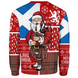 ScotsTee Shop Scottish Fulton 1999 Weathered Clan Badge Tartan Ugly Christmas Knitted Sweater Scotland Christmas Santa