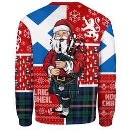 ScotsTee Shop Scottish Gammell Modern Clan Badge Tartan Ugly Christmas Knitted Sweater Scotland Christmas Santa