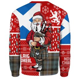 ScotsTee Shop Scottish Hogarth Weathered Clan Badge Tartan Ugly Christmas Knitted Sweater Scotland Christmas Santa