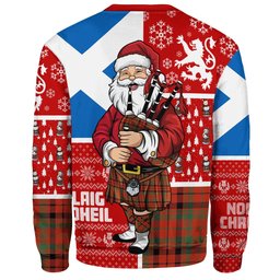 ScotsTee Shop Scottish Lumsden of Kintore Ancient Clan Badge Tartan Ugly Christmas Knitted Sweater Scotland Christmas Santa