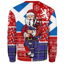 ScotsTee Shop Scottish Jackson Modern Clan Badge Tartan Ugly Christmas Knitted Sweater Scotland Christmas Santa