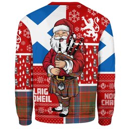 ScotsTee Shop Scottish Lumsden Waistcoat Ancient Clan Badge Tartan Ugly Christmas Knitted Sweater Scotland Christmas Santa