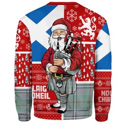 ScotsTee Shop Scottish Irvine of Glentulchan Ancient Clan Badge Tartan Ugly Christmas Knitted Sweater Scotland Christmas Santa
