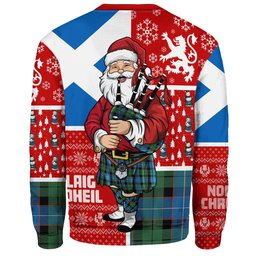 ScotsTee Shop Scottish Hunter (Michael) Ancient Clan Badge Tartan Ugly Christmas Knitted Sweater Scotland Christmas Santa