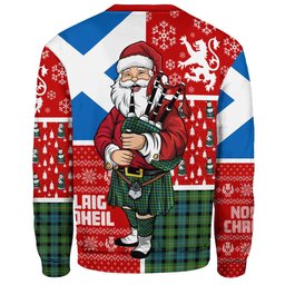 ScotsTee Shop Scottish MacBride Ancient Clan Badge Tartan Ugly Christmas Knitted Sweater Scotland Christmas Santa