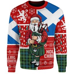 ScotsTee Shop Scottish MacBride Ancient Clan Badge Tartan Ugly Christmas Knitted Sweater Scotland Christmas Santa