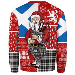 ScotsTee Shop Scottish Little Arisaid Modern Clan Badge Tartan Ugly Christmas Knitted Sweater Scotland Christmas Santa