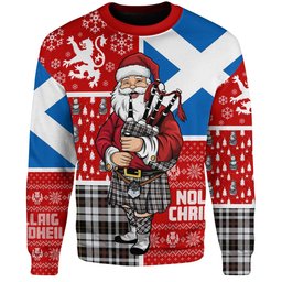 ScotsTee Shop Scottish Little Arisaid Modern Clan Badge Tartan Ugly Christmas Knitted Sweater Scotland Christmas Santa