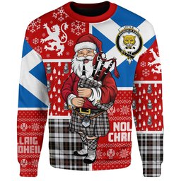 ScotsTee Shop Scottish Little Arisaid Modern Clan Badge Tartan Ugly Christmas Knitted Sweater Scotland Christmas Santa