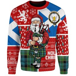 ScotsTee Shop Scottish Hogarth Ancient Clan Badge Tartan Ugly Christmas Knitted Sweater Scotland Christmas Santa
