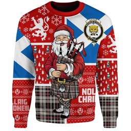 ScotsTee Shop Scottish Little Arisaid Ancient Clan Badge Tartan Ugly Christmas Knitted Sweater Scotland Christmas Santa