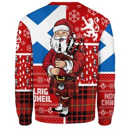 ScotsTee Shop Scottish MacDonald of Ardnamurchan (Donald of Ardnamurchan) Modern Clan Badge Tartan Ugly Christmas Knitted Sweater Scotland Christmas Santa