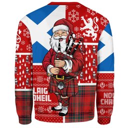 ScotsTee Shop Scottish MacClure Modern Clan Badge Tartan Ugly Christmas Knitted Sweater Scotland Christmas Santa