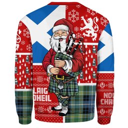 ScotsTee Shop Scottish MacKellar Ancient Clan Badge Tartan Ugly Christmas Knitted Sweater Scotland Christmas Santa