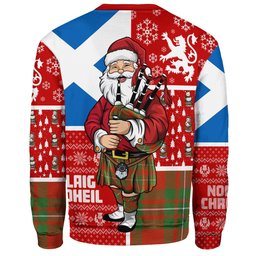 ScotsTee Shop Scottish MacGregor (Gregor) Ancient Clan Badge Tartan Ugly Christmas Knitted Sweater Scotland Christmas Santa