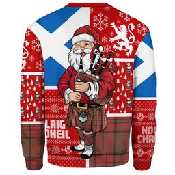 ScotsTee Shop Scottish MacNeish Weathered Clan Badge Tartan Ugly Christmas Knitted Sweater Scotland Christmas Santa