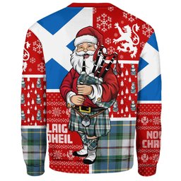 ScotsTee Shop Scottish MacLeod of California Ancient Clan Badge Tartan Ugly Christmas Knitted Sweater Scotland Christmas Santa