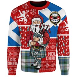 ScotsTee Shop Scottish MacLeod of California Ancient Clan Badge Tartan Ugly Christmas Knitted Sweater Scotland Christmas Santa