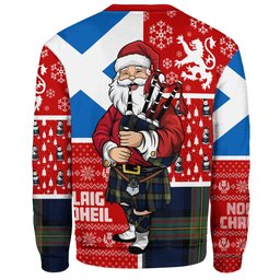 ScotsTee Shop Scottish MacLaren of Broich Modern Clan Badge Tartan Ugly Christmas Knitted Sweater Scotland Christmas Santa