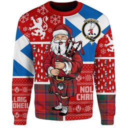 ScotsTee Shop Scottish MacLintock Modern Clan Badge Tartan Ugly Christmas Knitted Sweater Scotland Christmas Santa