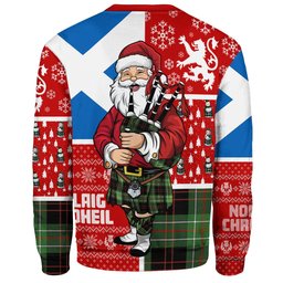 ScotsTee Shop Scottish MacDiarmid Ancient Clan Badge Tartan Ugly Christmas Knitted Sweater Scotland Christmas Santa