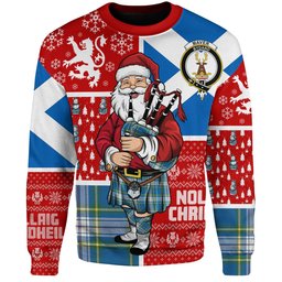 ScotsTee Shop Scottish Maver Dress Ancient Clan Badge Tartan Ugly Christmas Knitted Sweater Scotland Christmas Santa