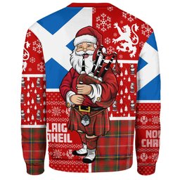 ScotsTee Shop Scottish Murray Plaid Artifact Modern Clan Badge Tartan Ugly Christmas Knitted Sweater Scotland Christmas Santa