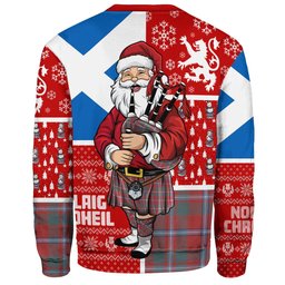 ScotsTee Shop Scottish Murray of Abercairney Portrait (Murray of Abercairney; Portrait) Weathered Clan Badge Tartan Ugly Christmas Knitted Sweater Scotland Christmas Santa