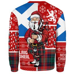 ScotsTee Shop Scottish Rattray of Lude Modern Clan Badge Tartan Ugly Christmas Knitted Sweater Scotland Christmas Santa