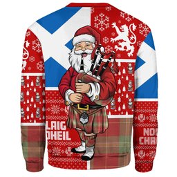 ScotsTee Shop Scottish Maver Weathered Clan Badge Tartan Ugly Christmas Knitted Sweater Scotland Christmas Santa
