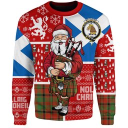 ScotsTee Shop Scottish MacNeish Ancient Clan Badge Tartan Ugly Christmas Knitted Sweater Scotland Christmas Santa
