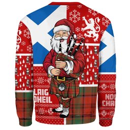ScotsTee Shop Scottish MacLintock Ancient Clan Badge Tartan Ugly Christmas Knitted Sweater Scotland Christmas Santa