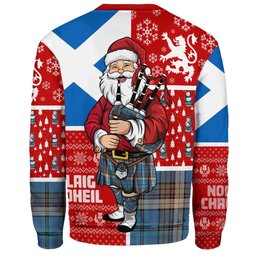 ScotsTee Shop Scottish Renton Ancient Clan Badge Tartan Ugly Christmas Knitted Sweater Scotland Christmas Santa