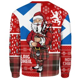 ScotsTee Shop Scottish Marjoribanks Weathered Clan Badge Tartan Ugly Christmas Knitted Sweater Scotland Christmas Santa
