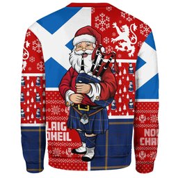 ScotsTee Shop Scottish Pearson Modern Clan Badge Tartan Ugly Christmas Knitted Sweater Scotland Christmas Santa