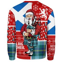 ScotsTee Shop Scottish Porteous Modern Clan Badge Tartan Ugly Christmas Knitted Sweater Scotland Christmas Santa