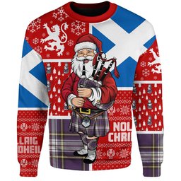 ScotsTee Shop Scottish Maver Dress Weathered Clan Badge Tartan Ugly Christmas Knitted Sweater Scotland Christmas Santa