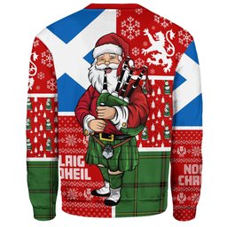 ScotsTee Shop Scottish Marr Ancient Clan Badge Tartan Ugly Christmas Knitted Sweater Scotland Christmas Santa