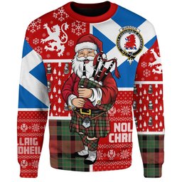 ScotsTee Shop Scottish Murdoch Ancient Clan Badge Tartan Ugly Christmas Knitted Sweater Scotland Christmas Santa